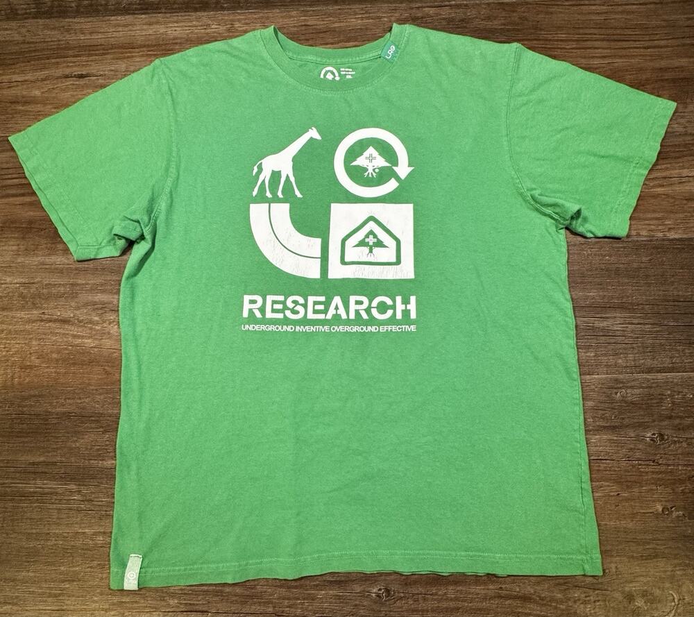 LRG Lifted Research Group Research T Shirt Men 2XL Green Graphic Streetwear